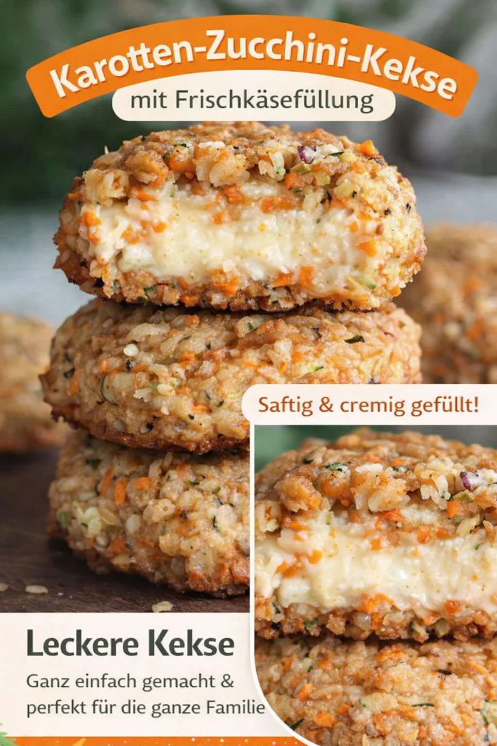 Karottenkekse mit Frischkäsefüllung – Das ideale süße Snackvergnügen! - Du hast Appetit auf etwas Süßes, willst aber auch etwas Gesundes genießen? Probier diese Karottenkekse mit cremiger Frischkäsefüllung! Saftig, lecker und perfekt für zwischendurch. Für mehr spannende Rezepte folge uns und lass dich inspirieren! #Karottenkekse #Süßspeisen #BackenGemeinsam