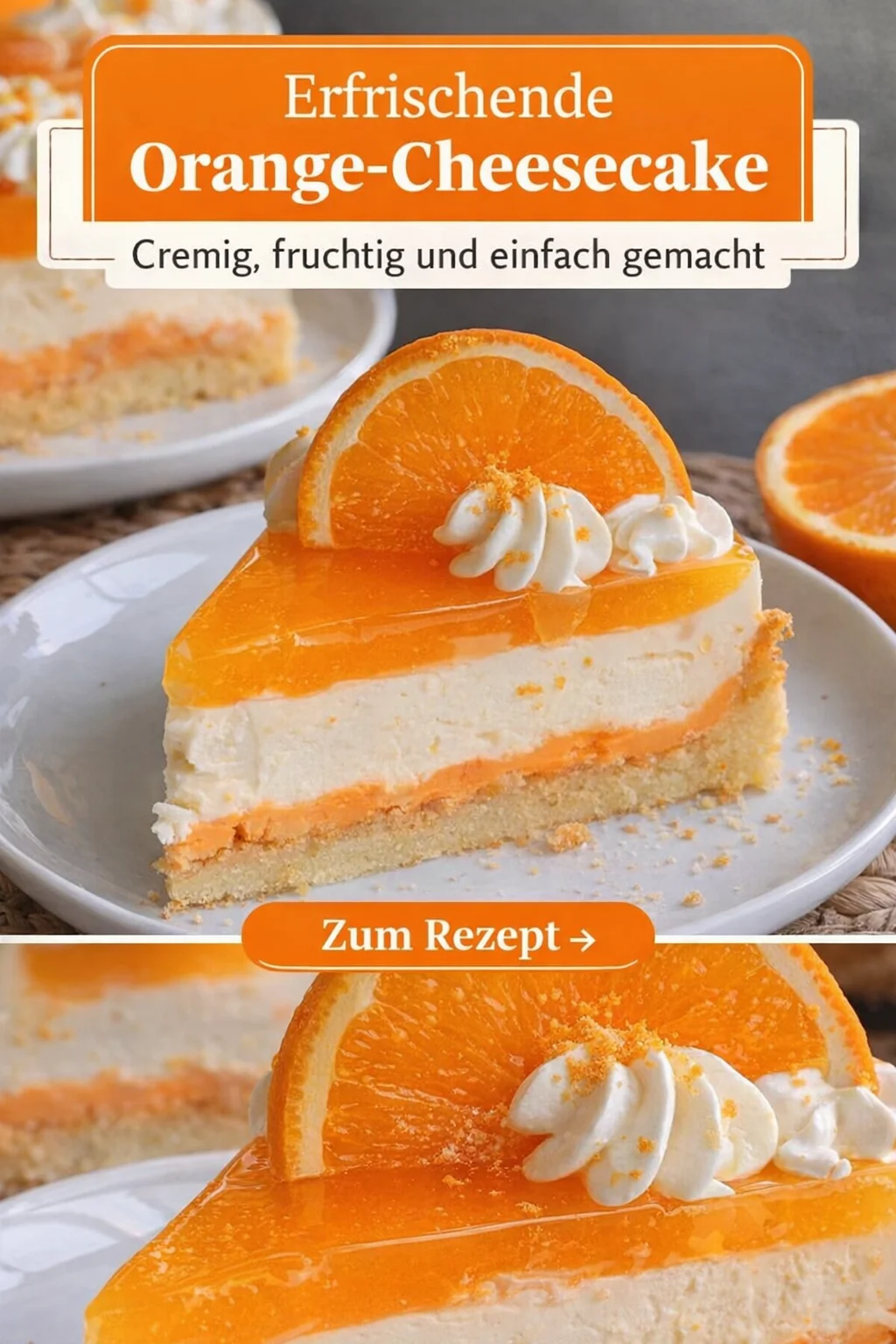 Orangen Cremeeis Käsekuchen – Der perfekte No-Bake Genuss für heiße Tage - Entdecke den Orangen Cremeeis Käsekuchen – ein fruchtiger, cremiger Traum! Ideal für heiße Tage und ganz ohne Backen. Mit simplen Zutaten zauberst du einen himmlischen Kuchen, der garantiert allen schmeckt. Probiere dieses einfache Rezept aus und beeindrucke deine Gäste! Teile dein Ergebnis mit uns! #Käsekuchen #NoBakeDessert #OrangenKuchen