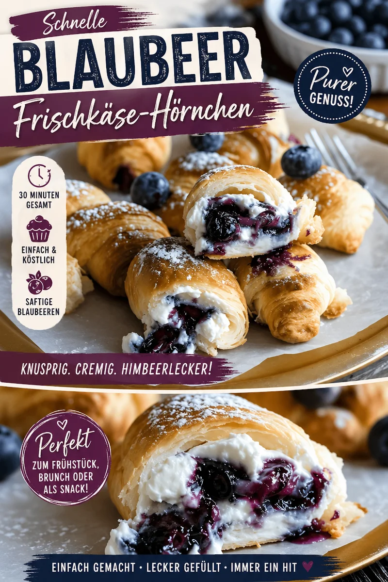 Schnelle und einfache Blaubeerhörnchen für süße Momente Schnelle und einfache Blaubeerhörnchen für süße Momente - Verpasse nicht die Gelegenheit, diese köstlichen Blaubeerhörnchen zu backen! Perfekt für süße Snacks oder zum Frühstück. Sie sind einfach und schnell zubereitet, ideal für jede Backfee oder für den angehenden Back-Profi. Folge unserem Rezept und lasse deine Familie mit dem unwiderstehlichen Duft von frisch gebackenem Gebäck aufhorchen. Jetzt ausprobieren! #Blaubeerhörnchen #schnelleRezepte #BackenMachtFreude