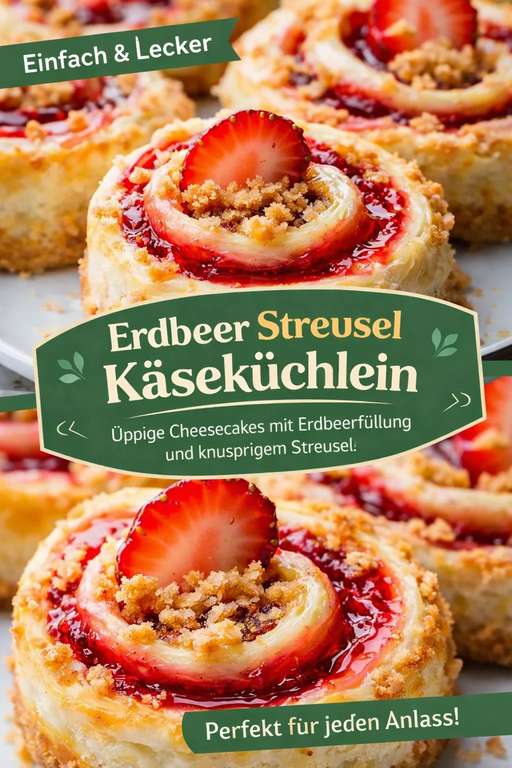 Schnelle und leckere Erdbeerrollen – Der perfekte süße Genuss! - Hast du Lust auf etwas Süßes, das schnell zubereitet ist? Diese Erdbeerrollen aus Blätterteig sind die perfekte Lösung! Mit einer cremigen Füllung und einer knusprigen Streusel-Oberschicht wirst du sie lieben! Perfekt für jeden Anlass oder einfach als Snack zwischendurch. Probiere das Rezept aus und verwöhne dich selbst! #Erdbeerrollen #Süßspeisen #SchnelleRezepte