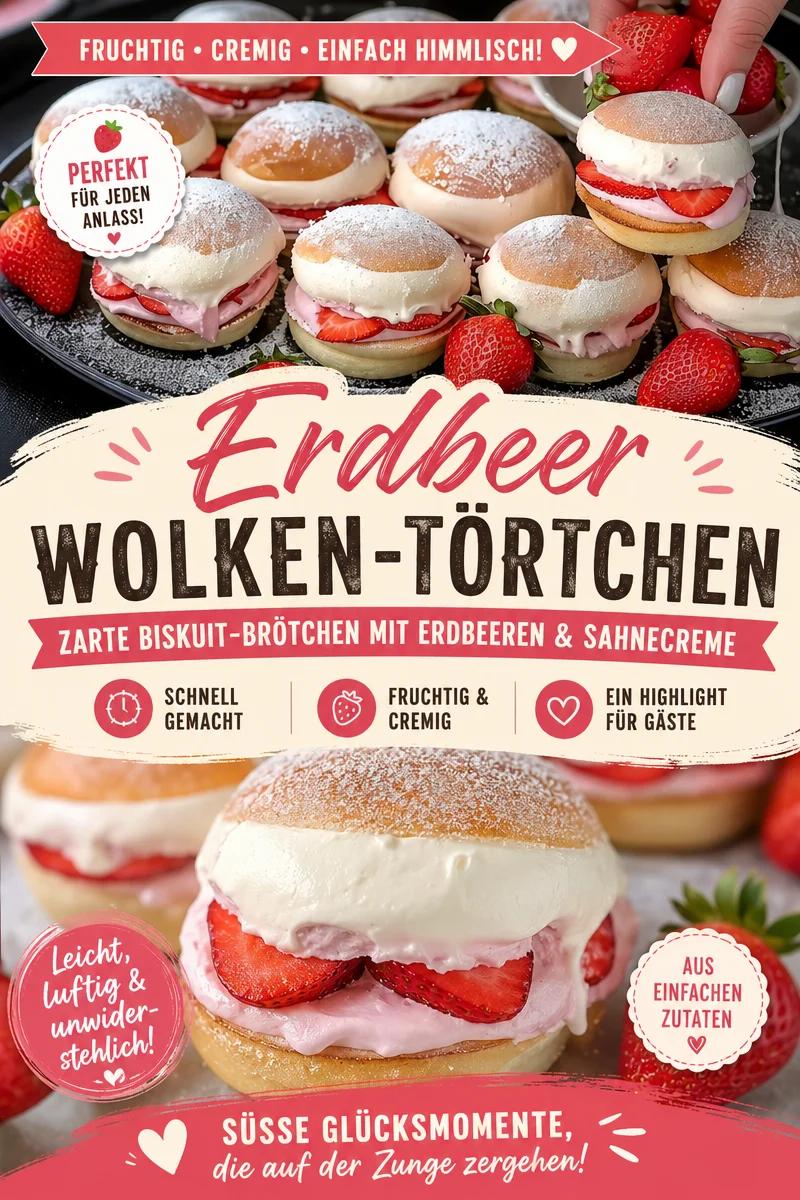 Unwiderstehliche Erdbeerbomben: Ein Genuss für jeden Anlass! Unwiderstehliche Erdbeerbomben: Ein Genuss für jeden Anlass! - Bereite dich auf ein zauberhaftes Geschmackserlebnis vor! Mit diesem Rezept für Erdbeerbomben verwandelst du deine Küche in eine Backstube. Fluffige Küchlein gefüllt mit frischen Erdbeeren und Sahne warten nur darauf, von dir entdeckt zu werden. Perfekt für jeden Anlass und schnell gemacht! Probiere es aus und verwöhne deine Liebsten. Lass dich inspirieren und klicke auf den Pin für das vollständige Rezept! #Erdbeerbomben #Backen #Rezepte