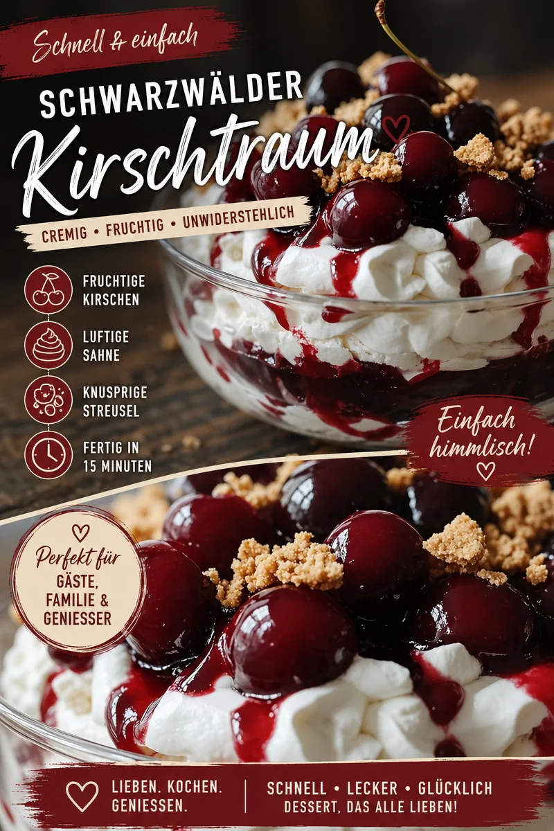 Unwiderstehlicher Kirschen-Cheesecake-Fluff für schnelle Desserts - Lust auf ein schnelles und leckeres Dessert? Dann ist unser Kirschen-Cheesecake-Fluff genau das Richtige für dich! Mit wenigen Zutaten zauberst du diesen cremigen Traum, der perfekt für jede Gelegenheit ist. Probiere es jetzt aus und verwöhne dich selbst oder deine Gäste damit. Du wirst es lieben! #Dessertliebe #SchnelleRezepte #Kirschen