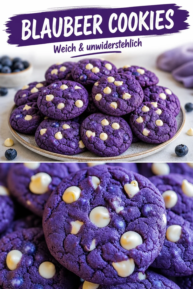 Blaubeerkekse mit weißer Schokolade – Das perfekte Cookie-Rezept - Bist du bereit für ein himmlisches Geschmackserlebnis? Diese Blaubeerkekse mit weißer Schokolade sind so weich und zäh, dass du nicht genug davon bekommen kannst! Perfekt für deine nächste Kaffeepause oder als süßer Snack für zwischendurch. Probiere jetzt dieses einfache Rezept aus und bringt dein Backen auf ein neues Level! Lass dich von der Kombination aus fruchtigen Blaubeeren und süßer Schokolade verzaubern! #Kekse #Backen #Blaubeeren #Süßigkeiten