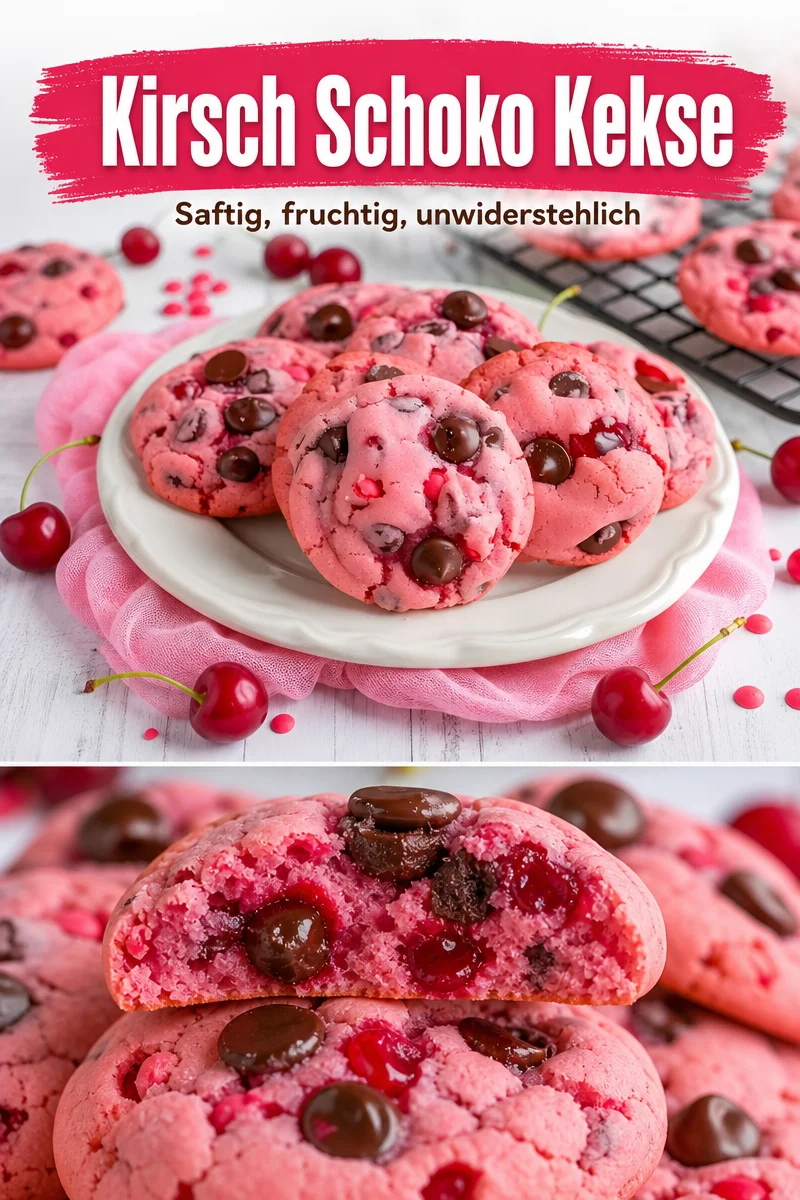 Die besten Kirsch Schoko Kekse – saftig und unwiderstehlich lecker! Die besten Kirsch Schoko Kekse – saftig und unwiderstehlich lecker! - Hast du Lust auf einen süßen Genuss? Diese Kirsch Schoko Kekse sind der perfekte Snack! Sie sind weich, saftig und vereinen die Aromen von süßen Kirschen und dunkler Schokolade ideal. Probiere das Rezept aus und überrasche deine Familie und Freunde! Klicke jetzt für das vollständige Rezept und backe dir deine Glücksmomente! #Kekse #Backen #Dessert