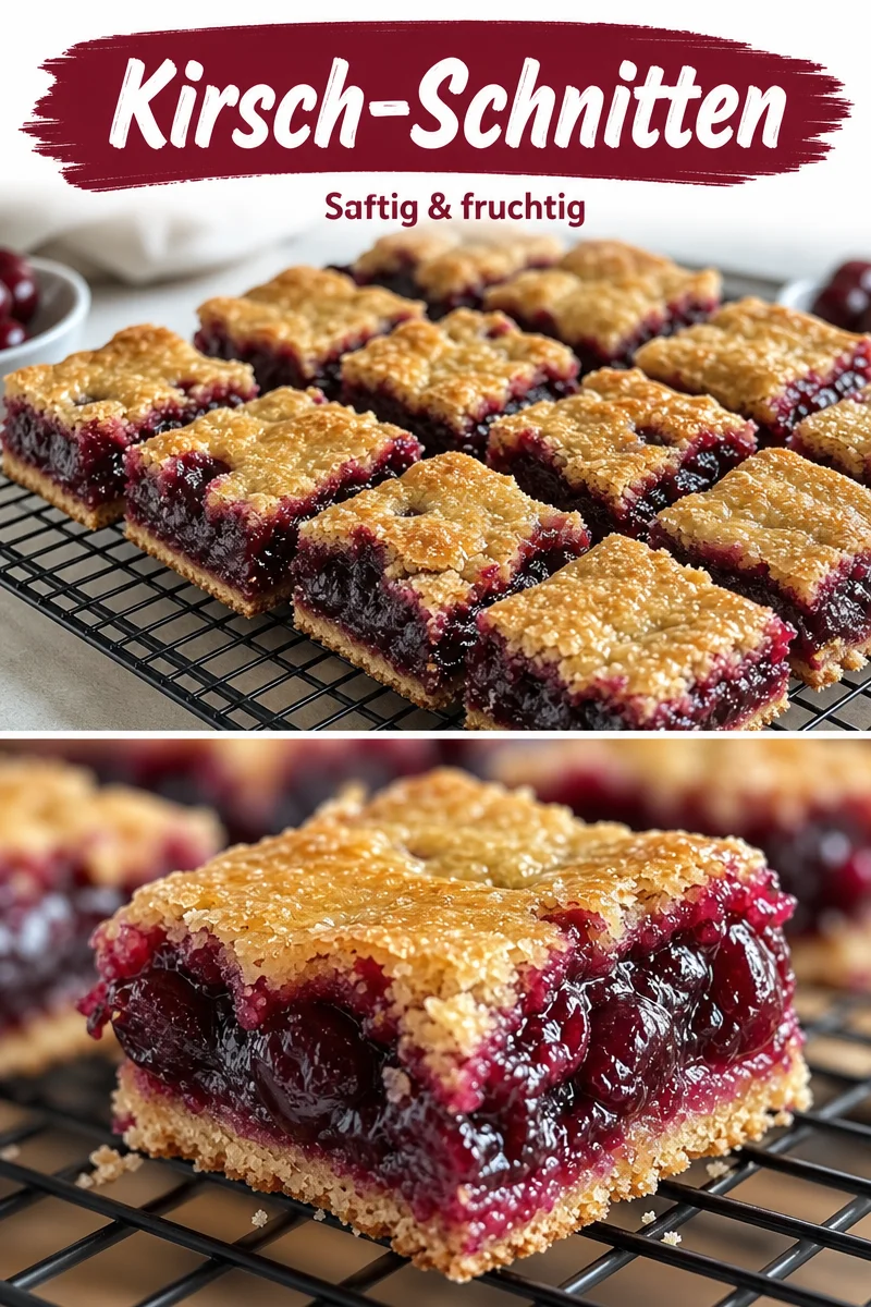 Die perfekte Kirschtorte als Riegel: Einfach und unwiderstehlich Die perfekte Kirschtorte als Riegel: Einfach und unwiderstehlich - Entdecke unser Rezept für eine Kirschtorte in Riegelform! Diese Riegel sind nicht nur leicht zu machen, sondern auch ein Hit bei jedem Anlass. Ideal für Feste oder als süßer Snack zwischendurch. Lass dich von dem köstlichen Kirschgeschmack verzaubern und teile dein Ergebnis! Probiere es jetzt aus und kreiere unvergessliche Genussmomente. #Kirschtorte #Backen #Dessert