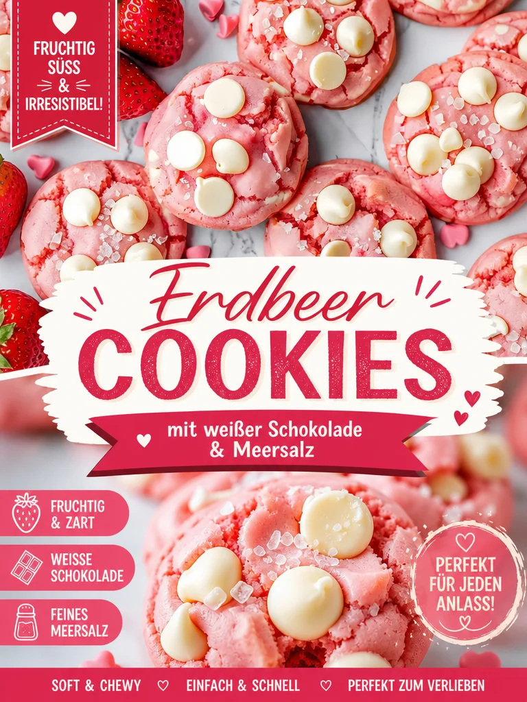 Erdbeer Käsekuchen Cookies: Schnelles, leckeres Backvergnügen Erdbeer Käsekuchen Cookies: Schnelles, leckeres Backvergnügen - Bist du auf der Suche nach einem schnellen und köstlichen Rezept für süße Versuchungen? Diese Erdbeer Käsekuchen Cookies vereinen den cremigen Geschmack von Käsekuchen mit frischen Erdbeeren – alles in einem feinen Keks! Perfekt für unerwartete Gäste oder um sich selbst zu verwöhnen. Probiere jetzt dieses einfache Rezept aus und lass dir die köstlichen Kekse nicht entgehen! #Kekse #SchnellesBacken #ErdbeerKäsekuchen