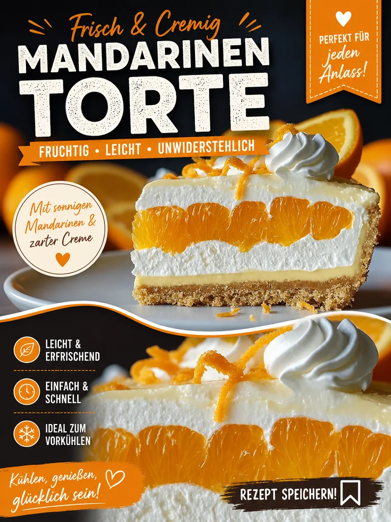 Erfrischender Orangen-Käsekuchen ohne Backen – schnell und einfach genießen! - Lust auf etwas Süßes ohne lange Vorbereitungen? Probier diesen Orangen-Käsekuchen ohne Backen! Diese cremige Köstlichkeit überzeugt mit frischem Orangengeschmack und ist perfekt für jeden Anlass. Ideal für heiße Tage oder als schneller Nachtisch. Du benötigst nur wenige Zutaten! Lass dir dieses Rezept nicht entgehen – probiere es jetzt aus! #Käsekuchen #ohneBacken #Dessertrezepte