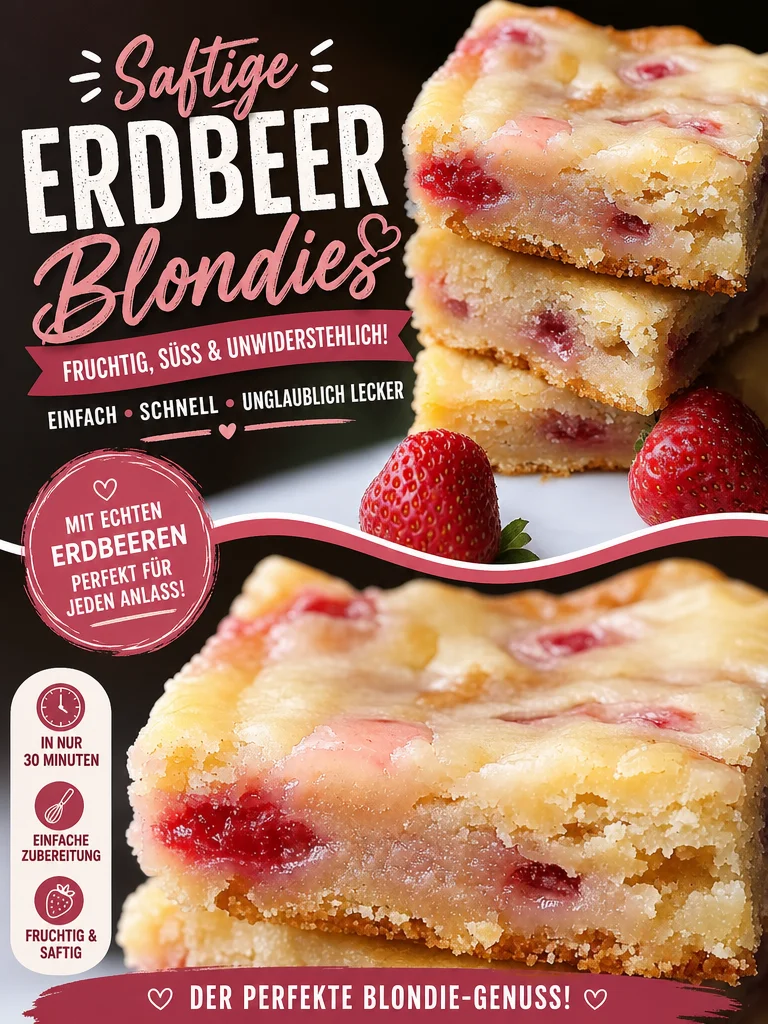 Erlebe den perfekten Genuss: Fruchtige Erdbeer-Zitronen Blondies Erlebe den perfekten Genuss: Fruchtige Erdbeer-Zitronen Blondies - Entdecke das Rezept für meine unwiderstehlichen Erdbeer-Zitronen Blondies! Diese saftigen Riegel sind ideal für jeden Anlass und bieten die perfekte Kombination aus fruchtiger Süße und erfrischender Zitrone. Backe noch heute und überrasche deine Freunde mit diesen köstlichen Leckerbissen! Klicke hier für das vollständige Rezept! #ErdbeerZitronenBlondies #Backen #Sommerleckerei