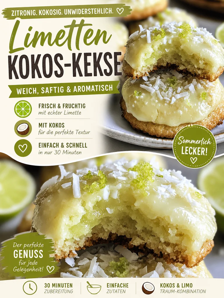 Erlebe die Sonne mit leckeren Limettenkeksen – schnell und einfach gebacken! - Tauche ein in den frischen Geschmack unserer Limettenkekse, die dich an einen warmen Strand entführen. Diese Köstlichkeiten sind nicht nur einfach zuzubereiten, sondern auch ein echter Genuss für jeden Anlass! Bereite sie jetzt zu und überrasche deine Freunde und Familie. Lass dich von diesem Rezept inspirieren und genieße die perfekte Kombination aus fruchtiger Limette und weißer Schokolade. #Limettenkekse #PlätzchenRezept #Backen