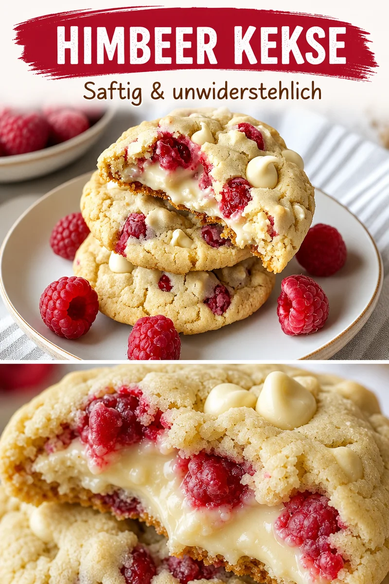 Himbeer-Schokoladen-Cookies: Ein unwiderstehliches Genuss-Erlebnis Himbeer-Schokoladen-Cookies: Ein unwiderstehliches Genuss-Erlebnis - Lust auf etwas Süßes? Diese Himbeer-Schokoladen-Cookies sind genau das Richtige! Saftig, fruchtig und mit einer cremigen Überraschung im Inneren sind sie der perfekte Snack für jeden Anlass. Folgt diesem einfach umzusetzenden Rezept und überrascht eure Liebsten! Probiert das Rezept jetzt aus und bringt Freude in eure Küche! #Backen #Cookies #Himbeeren
