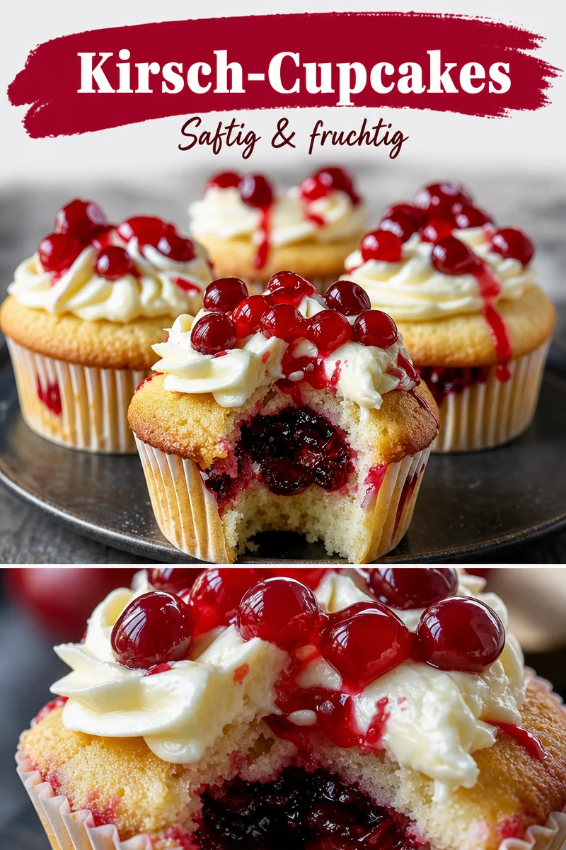 Himmlische Kirschcupcakes: schnell, einfach und unwiderstehlich lecker! - Entdecke unser einfaches Rezept für unwiderstehliche Kirschcupcakes! Sie sind perfekt für jeden süßen Moment und halten nicht nur dein Verlangen nach Süßem in Schach, sondern beeindrucken auch jeden Besuch! Ideal für Feste oder einfach als Leckerei zwischendurch. Lass dir dieses köstliche Rezept nicht entgehen! Probiere es heute aus und teile deine Kreationen! #Kirschcupcakes #Backen #Süßes