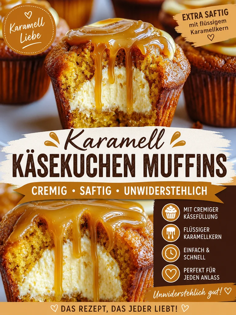 Süße Kürbis-Cheesecake-Muffins mit verführerischem Karamellwirbel Süße Kürbis-Cheesecake-Muffins mit verführerischem Karamellwirbel - Bist du bereit für die perfekten Muffins für den Herbst? Diese Kürbis-Cheesecake-Muffins mit Karamellwirbel sind der ideale Genuss für gemütliche Tage. Erfahre, wie du mit einfachen Zutaten diese köstlichen Muffins zauberst, die deine Küche mit dem Duft von Kürbis und Zimt erfüllen. Probiere es aus und bring die Herbststimmung in dein Zuhause! Lass dich inspirieren und teile deine Kreationen! #Herbstrezepte #MuffinsRezept #BackenMitLiebe
