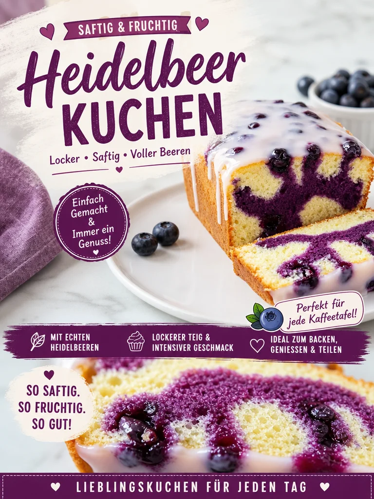 Saftiger Heidelbeerkuchen: Das perfekte Sommerrezept zum Nachbacken Saftiger Heidelbeerkuchen: Das perfekte Sommerrezept zum Nachbacken - Lass dich von dem unvergleichlichen Duft eines frisch gebackenen Heidelbeerkuchens verführen. Dieses Rezept ist nicht nur einfach, sondern erinnert auch an die Sommermomente deiner Kindheit! Überrasche deine Liebsten damit. Jetzt ausprobieren und genießen! #Heidelbeerkuchen #Backen #Sommerrezepte