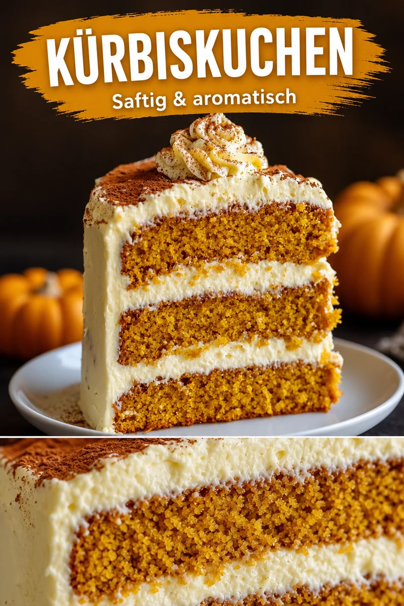 Saftiger Kürbiskuchen mit Frischkäse-Frosting für den Herbstgenuss - Entdecke das perfekte Rezept für einen saftigen Kürbiskuchen mit traumhaftem Frischkäse-Frosting! Ein unwiderstehlicher Genuss, der die Aromen des Herbstes perfekt einfängt. Ob zum Kaffee oder als Dessert, dieser Kürbiskuchen begeistert garantiert. Probiere es jetzt aus und teile deine Kreation mit Freunden! #Kürbiskuchen #Herbstrezepte #Backen