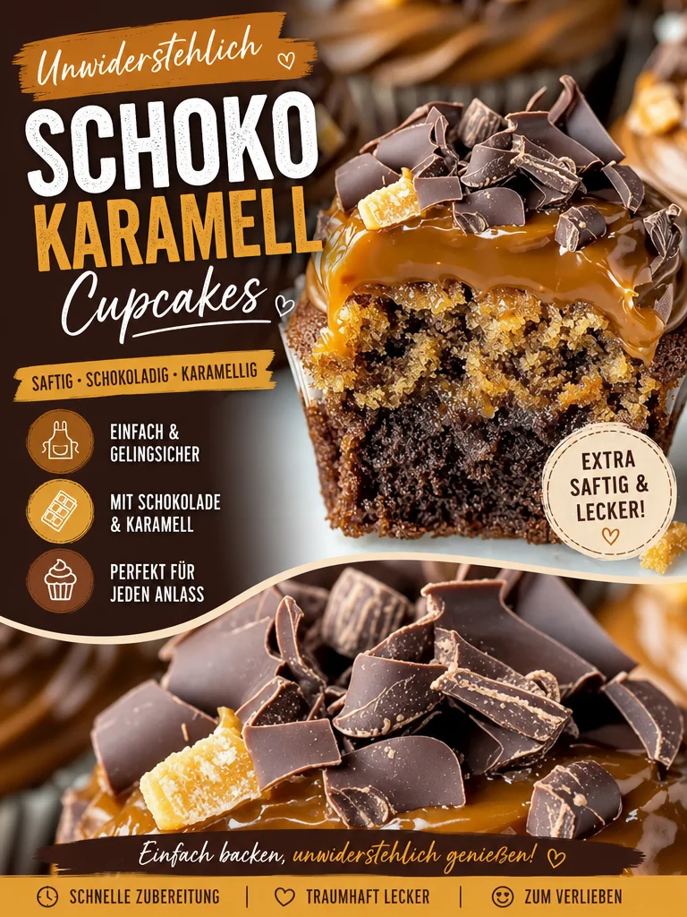Schoko-Karamell-Cupcakes: Der perfekte Snack für Naschkatzen! Schoko-Karamell-Cupcakes: Der perfekte Snack für Naschkatzen! - Leckere Schoko-Karamell-Cupcakes, die einfach zuzubereiten sind und jede Süßigkeit versüßen! Diese saftigen Cupcakes sind genau das Richtige, um deinen Heißhunger zu stillen und deine Gäste zu beeindrucken. Probiere es aus und verwöhne dich selbst mit diesem unwiderstehlichen Rezept! Jetzt nachbacken und genießen! #Cupcakes #Backen #Schokolade