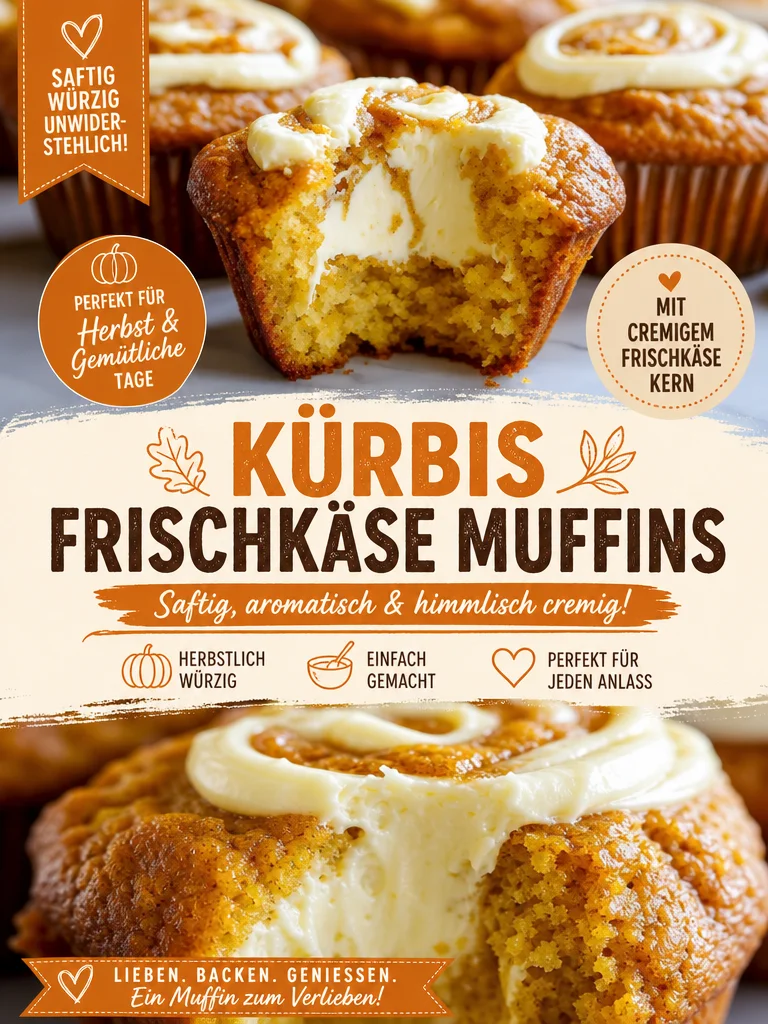 Verführerische Kürbismuffins mit Frischkäse-Swirl für den perfekten Herbstgenuss Verführerische Kürbismuffins mit Frischkäse-Swirl für den perfekten Herbstgenuss - Entdecke die köstlichsten Kürbismuffins mit einem cremigen Frischkäse-Swirl! Perfekt für den Herbst, einfach zu backen und unwiderstehlich lecker. Diese Muffins sind der ideale Snack für jede Gelegenheit. Lass dir diese herbstliche Leckerei nicht entgehen! Probiere das Rezept jetzt aus und teile deine Erfahrungen! #Kürbismuffins #Herbstrezepte #Backen