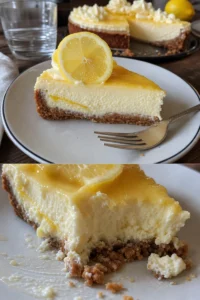 Buttery Kuchen mit Zitronenfüllung und Glaze 1 Buttery Kuchen mit Zitronenfüllung und Glasur auf einem Teller