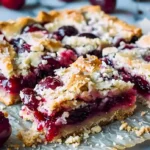 Buttery Shortbread Crust mit Kirschenfüllung auf einem Teller
