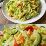 Chinakohl Gurkensalat mit frischen Gurken und Dressing