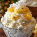 Cremige Ananas Kokos Süße in einer dekorativen Schüssel