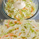 Cremiger Weißkohlsalat mit frischen Zutaten auf einem Teller