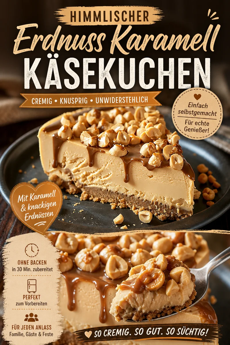 Der ultimative Erdnussbutter-Käsekuchen für jeden Anlass! - Erlebe den perfekten Genuss mit unserem Erdnussbutter-Käsekuchen! Cremig, süß und einfach unwiderstehlich, ist dieser Käsekuchen das Highlight jeder Feier. Folge unserer Schritt-für-Schritt-Anleitung und verwöhne deine Gäste mit einem Dessert, das sie lieben werden. Probiere es aus und teile deine Kreationen mit uns! #Käsekuchen #Erdnussbutter #Desserts