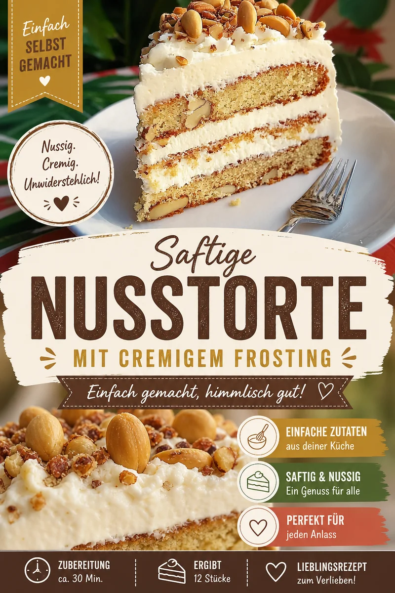 Die einfache Grossmutters Nusstorte – Ein Klassiker für jeden Anlass! - Entdecke das unwiderstehliche Rezept für Grossmutters Nusstorte! Diese Torte bringt einen herrlichen Kindertraum auf den Tisch und ist zudem einfach und schnell zubereitet. Verwöhne deine Familie mit diesem köstlichen Rezept. Ideal für Nachmittagskaffee oder als süßes Highlight deiner Feier. Probiere es jetzt aus und teile deine Ergebnisse! #Nusstorte #Backen #LeckereRezepte