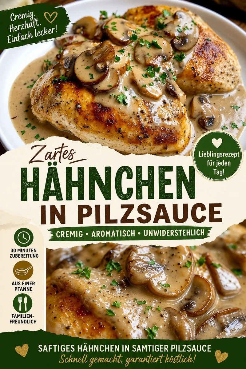 Einfach leckere Hähnchen-Pilzpfanne: Der Duft von Zuhause Einfach leckere Hähnchen-Pilzpfanne: Der Duft von Zuhause - Tauche ein in den Geschmack von Zuhause mit dieser cremigen Hähnchen-Pilzpfanne! Mit zartem Hähnchenfleisch, frischen Champignons und einer aromatischen Würze ist dieses Gericht ideal für ein schnelles Abendessen, das die ganze Familie lieben wird. Probiere es aus und bringe den Klassiker auf deinen Tisch! Teile deine Kreationen mit uns! #Hähnchenrezept #Familienessen #Kochliebe