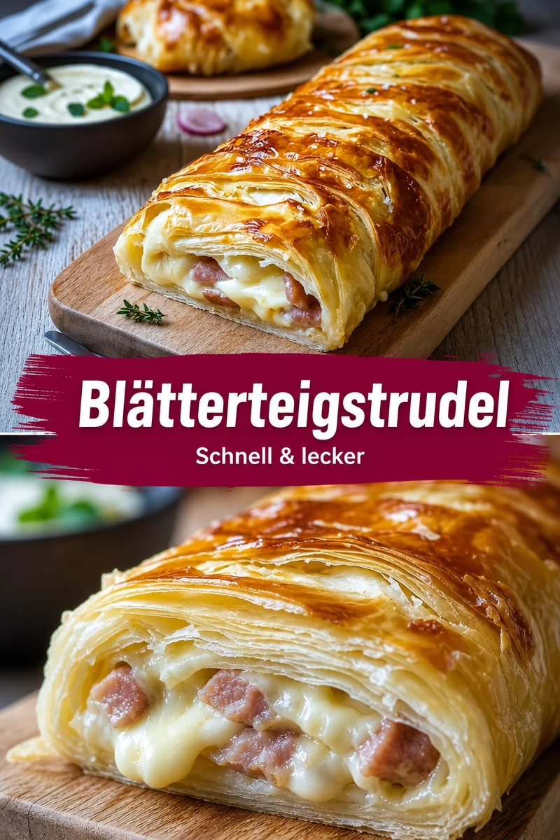 Einfacher Blätterteigstrudel mit Schinken und Käse – Lecker und schnell! Einfacher Blätterteigstrudel mit Schinken und Käse – Lecker und schnell! - Verwöhne dich und deine Liebsten mit einem himmlisch leckeren Blätterteigstrudel! In nur wenigen Schritten zauberst du dieses herzhafte Gericht, das perfekt als Snack oder Vorspeise eignet. Optimal für jede Gelegenheit! Lass dir diese einfache und köstliche Zubereitung nicht entgehen. Probiere es jetzt aus! #Blätterteig #GesundeRezepte #EinfacheGerichte