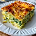 Ei Skillet mit Spinat und Käse in einer Pfanne