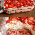 Erdbeer Tiramisu in einer eleganten Dessertschale serviert.