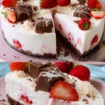 Erdbeer Yogurette Torte ohne Backen mit frischen Erdbeeren und Yogurette-Schokolade