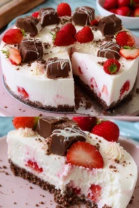 Erdbeer Yogurette Torte ohne Backen 3 Erdbeer Yogurette Torte ohne Backen mit frischen Erdbeeren und Yogurette-Schokolade