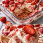 Leckeres Erdbeertiramisu Rezept ohne Backen mit frischen Erdbeeren und Löffelbiskuits