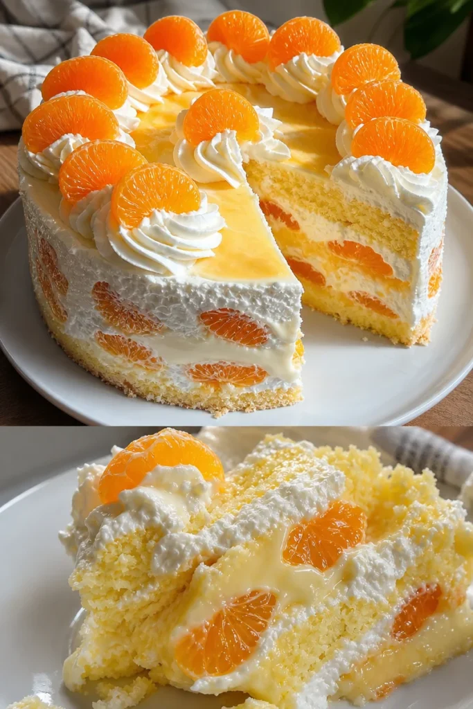 Fantakuchen mit Mandarinen und Paradiescreme Rezept 2 Fantakuchen mit Mandarinen und Paradiescreme