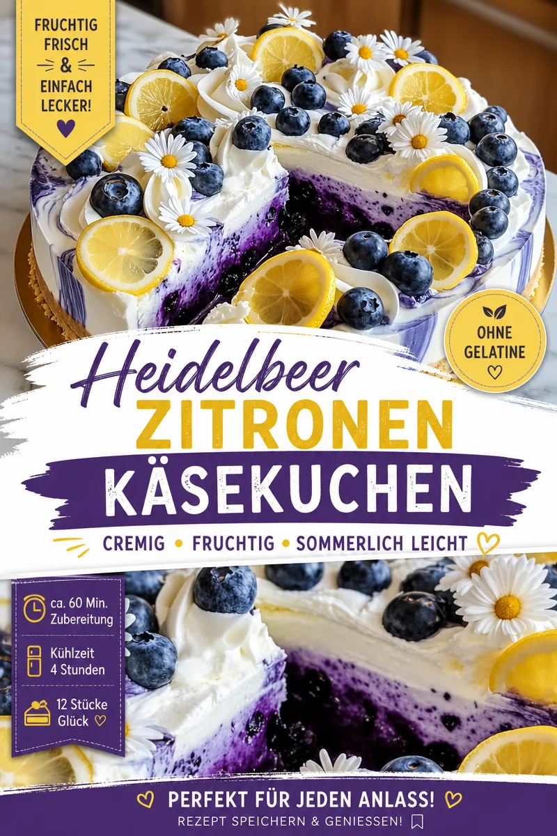 Frischer Zitronen-Heidelbeer-Cheesecake – Ein leichtes Dessert für jeden Anlass! Frischer Zitronen-Heidelbeer-Cheesecake – Ein leichtes Dessert für jeden Anlass! - Dieser Zitronen-Heidelbeer-Cheesecake ist der perfekte Genuss für eine süße Auszeit! Mit frischen Zutaten und einer leichten Konsistenz überzeugt er sowohl Freunde als auch Familie. Lerne, wie du diesen köstlichen Käsekuchen einfach zubereitest und zum Highlight jeder Feier machst. Probiere es aus und genieß dein Stück Glück! #Käsekuchen #ZitronenHeidelbeer #Desserts