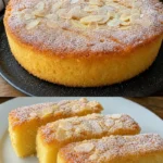 Grießkuchen nach Omas Rezept auf einem Teller serviert
