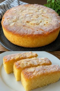 Grießkuchen nach Omas Art 2 Grießkuchen nach Omas Rezept auf einem Teller serviert