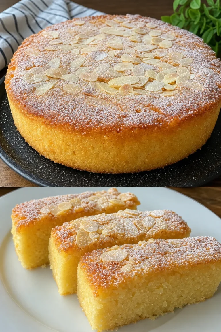 Grießkuchen nach Omas Art 3 Grießkuchen nach Omas Rezept auf einem Teller serviert