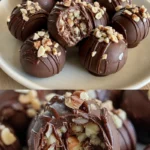 Leckere Haselnuss Pralinen mit Nutella Füllung auf einem Teller