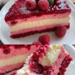 Himbeertorte mit Joghurtcreme und frischen Himbeeren