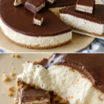Kalter Pinguinkuchen mit Mascarpone und Schokolade auf einem Teller