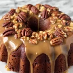 Karamellisierter Pekannuss Kuchen mit knackigen Pekannüssen