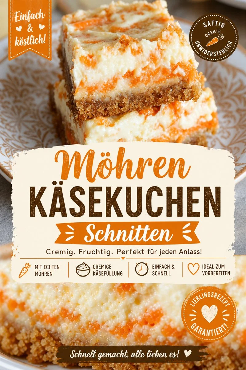 Karotten-Käsekuchen-Riegel für den perfekten Teegenuss! Karotten-Käsekuchen-Riegel für den perfekten Teegenuss! - Entdecke die unwiderstehlichen Karotten-Käsekuchen-Riegel, die den süßen Geschmack von Käsekuchen mit der Würze des Karottenkuchens vereinen. Diese Riegel sind einfach zuzubereiten und eignen sich perfekt als Dessert oder Snack. Verwöhne dich selbst oder deine Liebsten mit diesem himmlischen Rezept! Probiere es jetzt aus! #KarottenKäsekuchen #LeckereRezepte #DessertIdeen