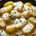 Kartoffeln in cremiger Knoblauchsoße – einfaches Rezept für ein leckeres Gericht