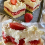Käsekuchen mit frischen Erdbeeren auf einem Tortenteller