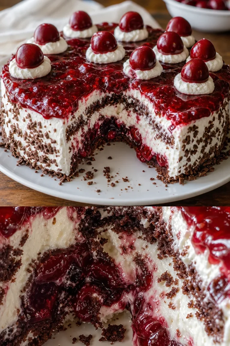 Kirschtorte Stracciatellacreme Rezept 1 Kirschtorte mit Stracciatellacreme und frischen Kirschen auf einem Teller