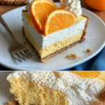 Klassik-Orange-Creamsicle-Cheesecake mit Vanille, köstliches Dessert