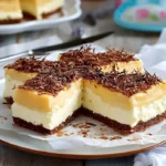 Klassisch cremiger Käsekuchen mit Kokos auf einem Teller