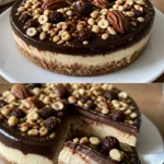 Kühle Nuss und Beeren Torte mit Nüssen, ein leckeres Dessert für jede Gelegenheit.